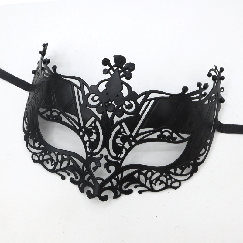 Halloween Ball Party Mask Vintage Prince Flat Head Mask Antique Copper Half Face Mask Black Decoration for Men and Women