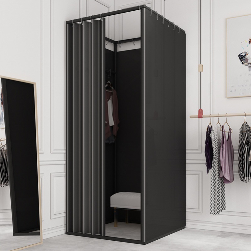 商场服装店移动试衣间轨道大半圆便捷简易更衣室试衣间门帘换衣间