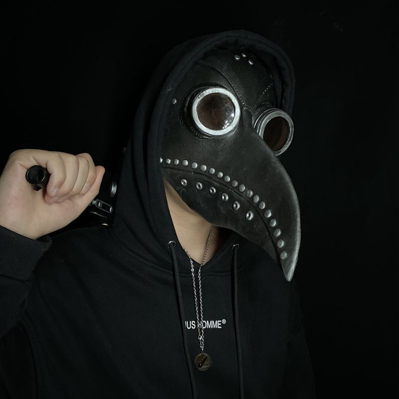 恐怖鸟嘴面具抖音同款面罩万圣节瘟疫医生头套假面舞会面具全脸