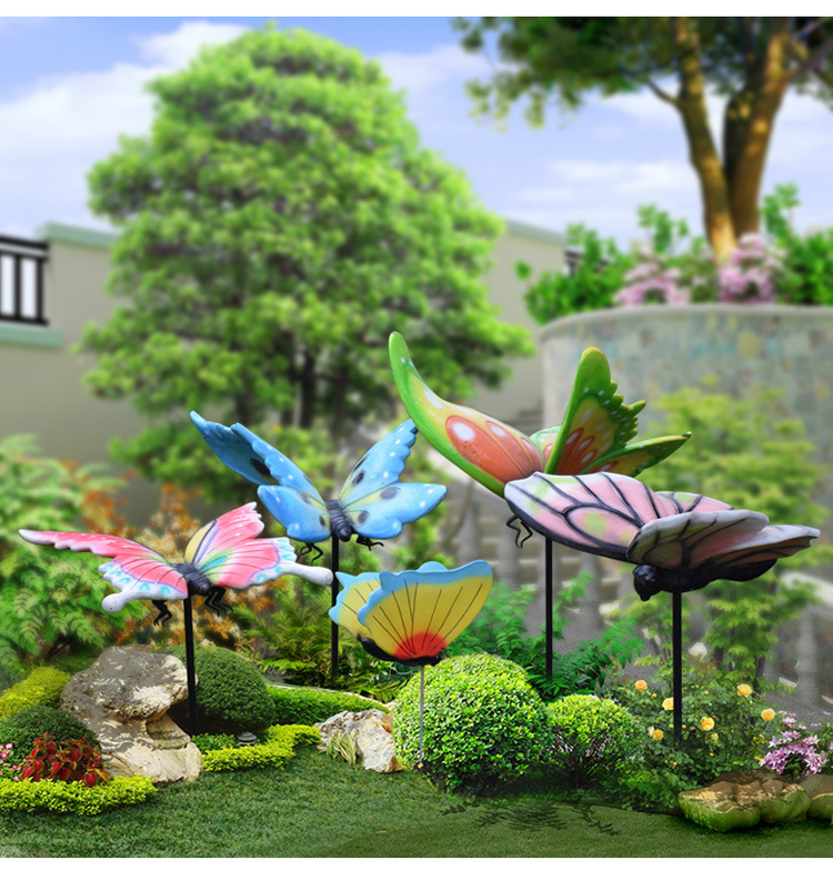 户外园林花园别墅小区农家院草坪装饰品仿真动物蝴蝶创意造景插件