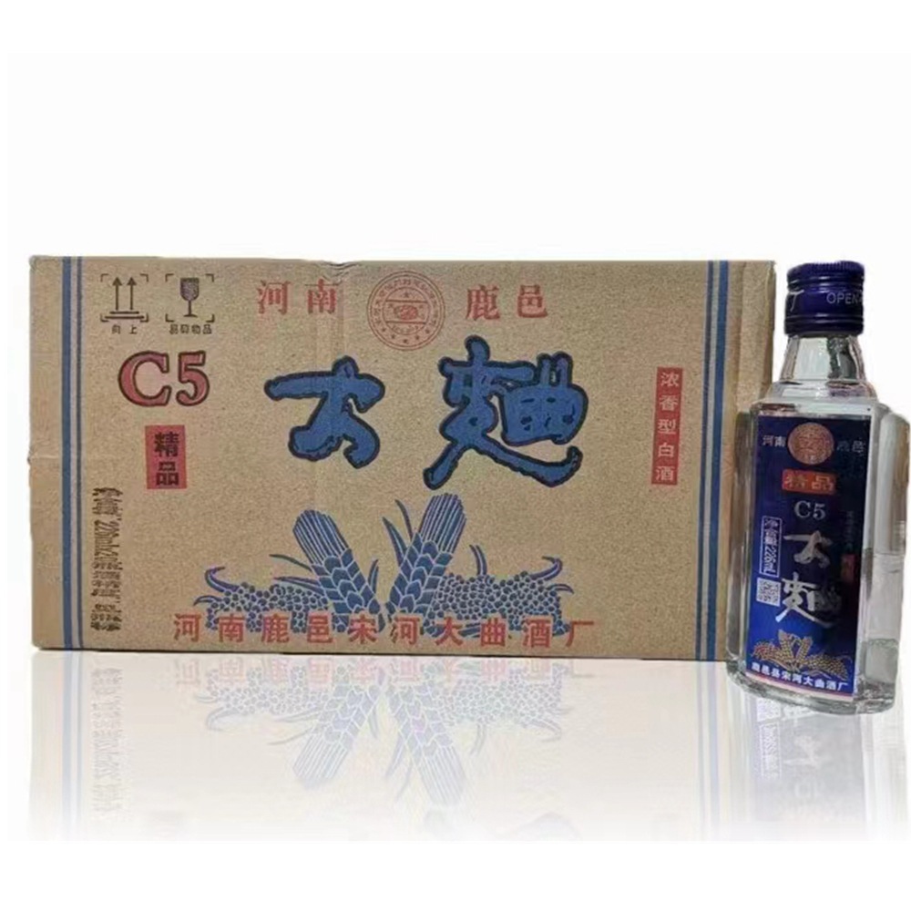 鹿邑新一代大曲光瓶白酒 39度浓香型白酒 一件20瓶 226ml简装光瓶