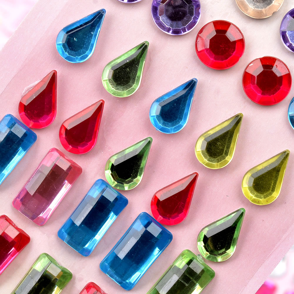 闪亮钻石宝石水晶贴纸儿童化妆手工diy立体3d亚克力装饰粘贴画