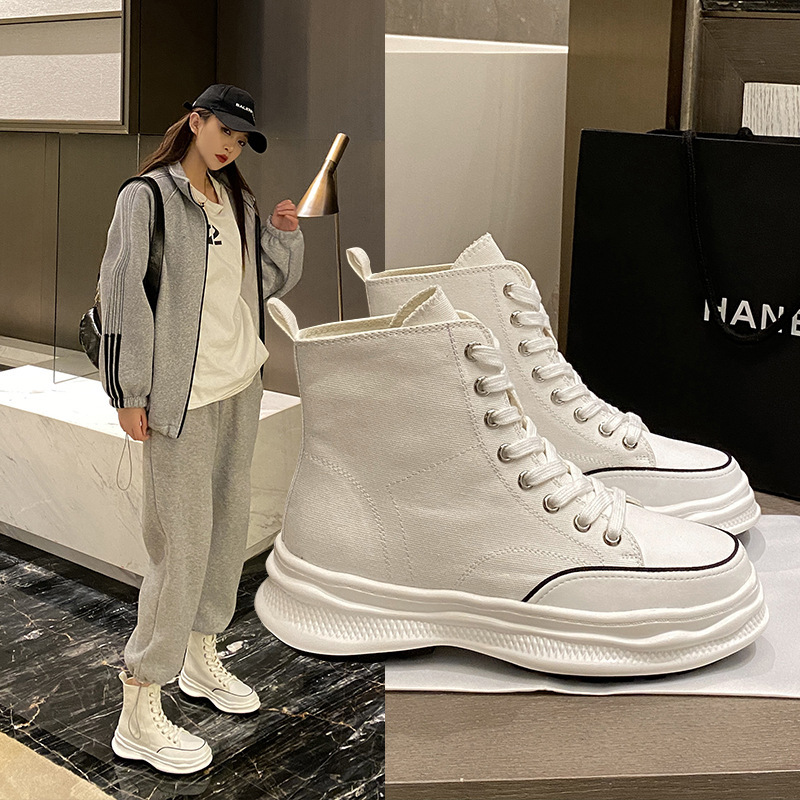 百搭帆布中高帮运动2024春季新款老爹鞋ins潮评价订购说明内容声明