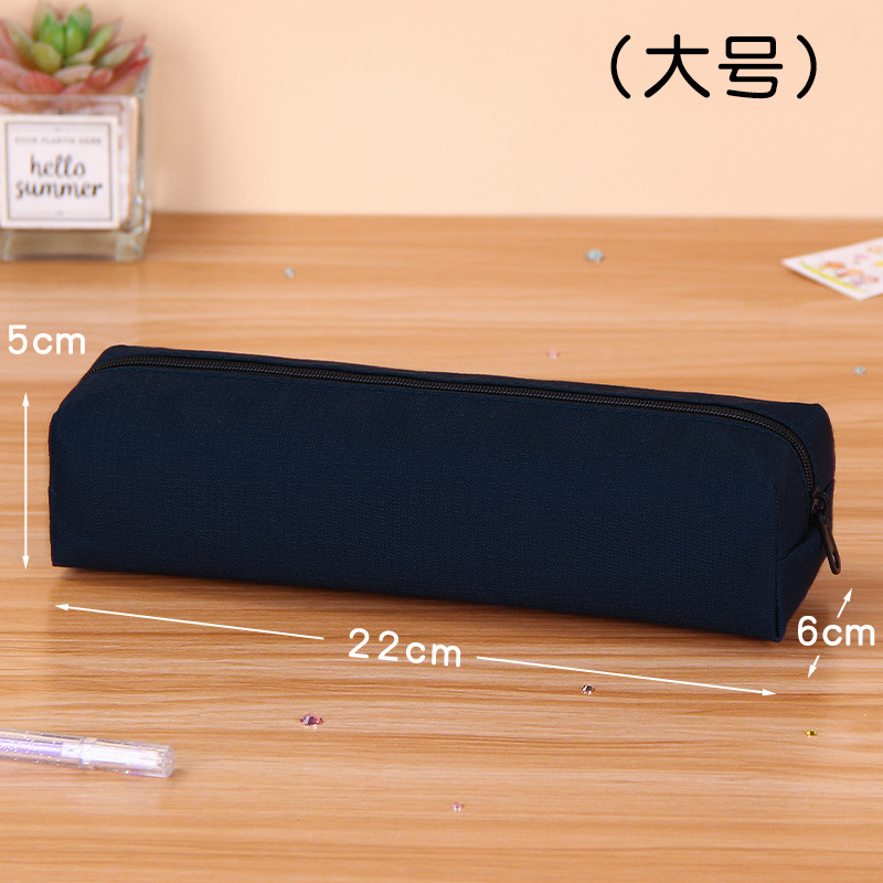 Simple Solid Color Pencil Case Fabric Octagonal Stationery Box Student Large Capacity Canvas Pencil Bag Stationery Storage Bag