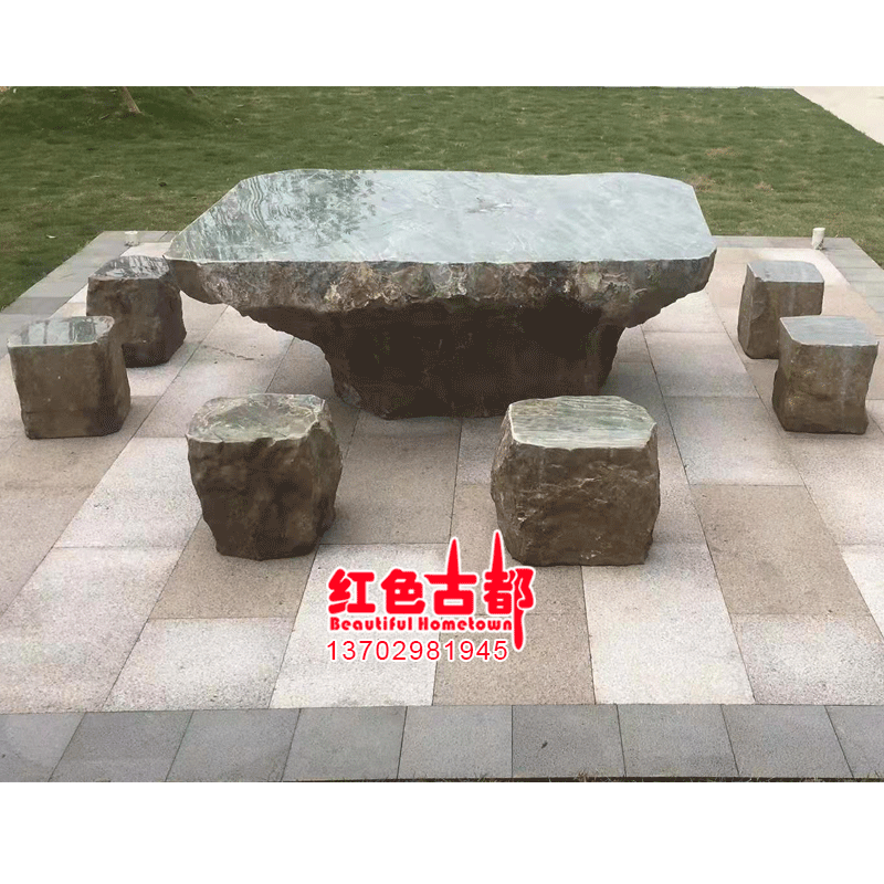 石桌石凳石椅仿古中式石雕方圆形茶台庭院花园景区室外石雕石桌凳