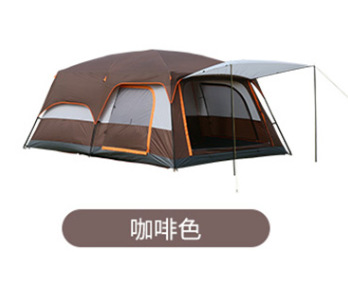 Two-Bedroom One-Hall Tent Outdoor Camping Thickened Protection against Heavy Rain Sun Protection Mosquito Double Layer 3-4-6810 People Camping Large Two
