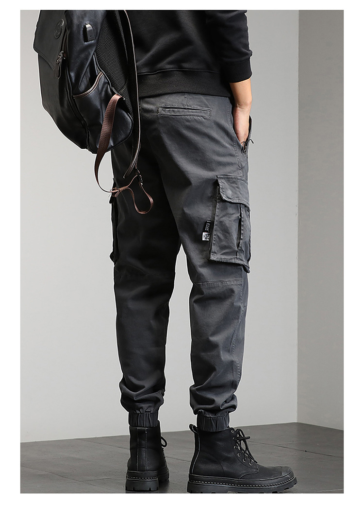 工装裤男春季2022新款宽松束脚九分潮牌秋冬款男士春秋休闲长裤子