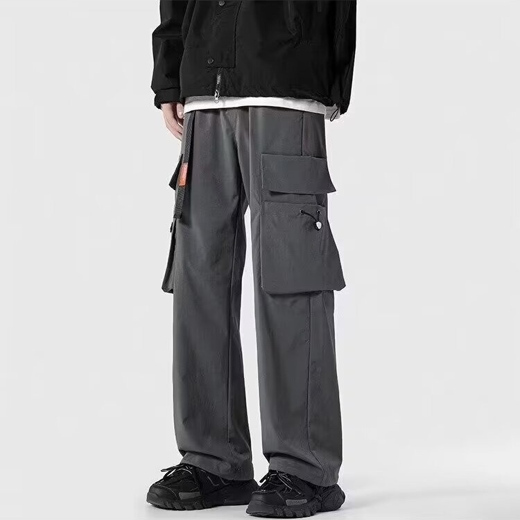 美式工装裤男春秋冬款搭配大黄马丁靴配的裤子机能风伞兵冲锋裤