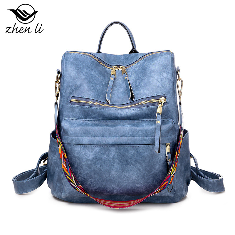 Zhenli Retro Bags Women Large-Capacity Backpack Special-Interest Design Women's Backpack Bags Bags Wholesale