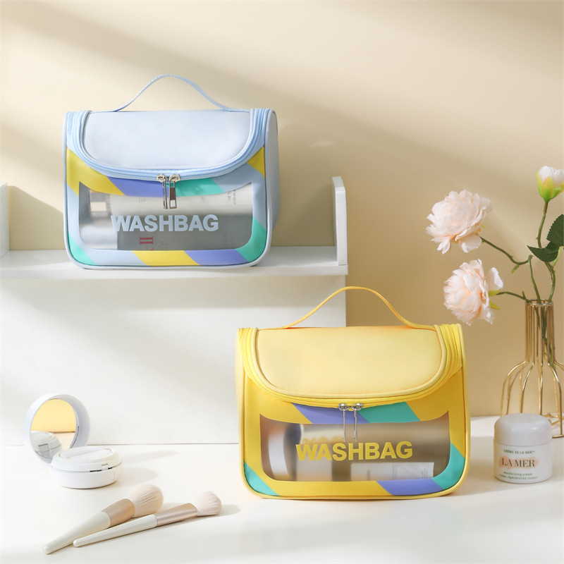 New Transparent Waterproof Wash Bag Portable Cosmetic Bag Large Capacity Cosmetic Bag Travel Wash Supplies Storage Bag