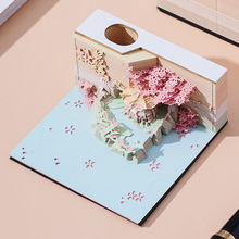 立体3d便签纸文创礼品 挑花岛故宫纸雕小方砖 创意实用纸雕礼物