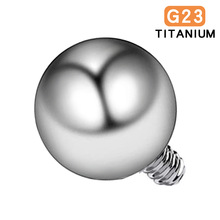G23内牙外牙唇钉替换球钛合金圆丝球穿刺饰品配件内螺旋螺纹配珠