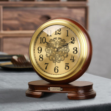 X1AW 中式实木黄铜钟表座钟客厅台钟复古美式床头老式桌面摆件台