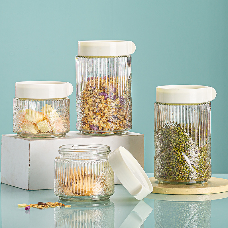 Snack Dry Goods Moisture-Proof Storage Glass Sealed Can Food Crisper Kitchen Cereals Storage Jar Wholesale