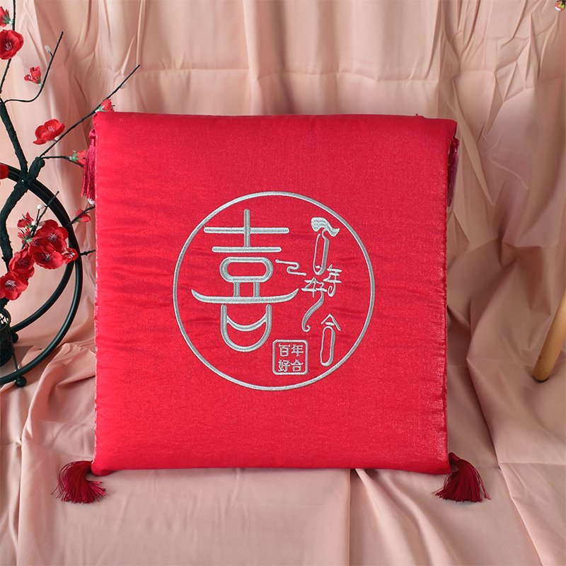 New Chinese Wedding Pray Cushion Embroidery Festive Kowtow Tea Ceremony Mat Chinese Style Wedding Hassock Manufacturer