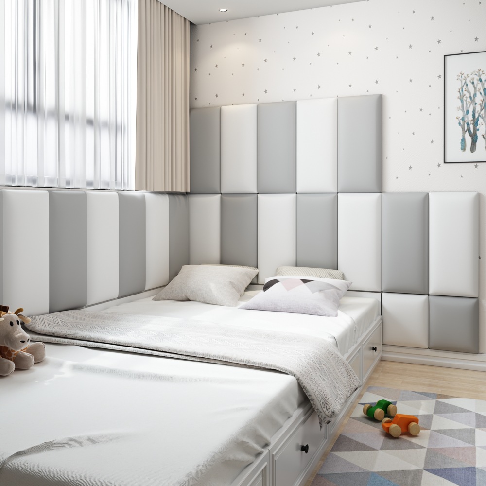 儿童房防撞床头软包榻榻米围墙软包自粘健身室卧室客厅背景墙软包