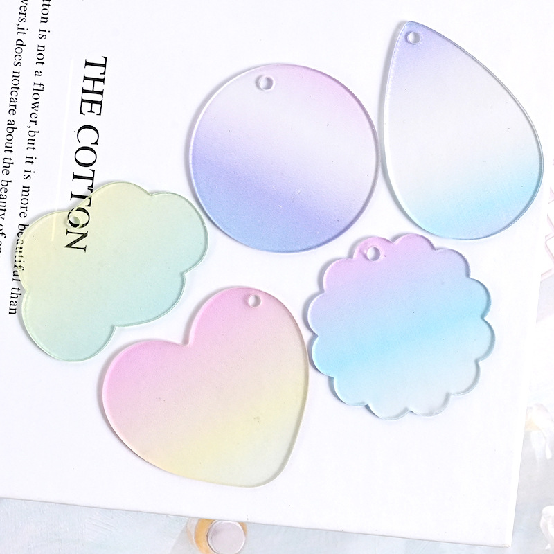 new acrylic gradient goo card diy goo plate cute cartoon round cloud cream glue handmade diy decoration