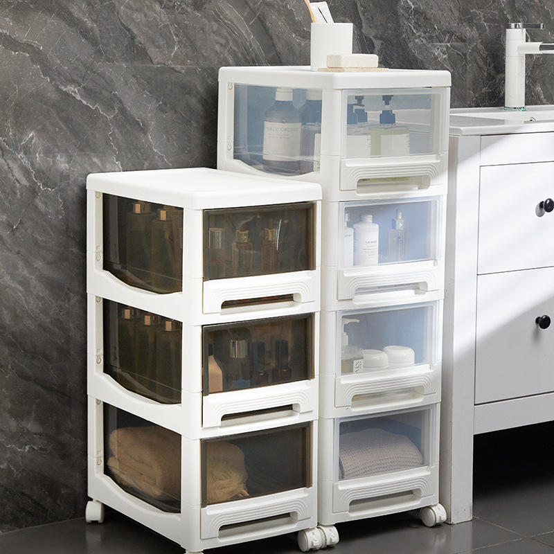 跨境夹缝收纳柜批发 可拆卸卧室床头收纳柜 塑料抽屉式文件收纳柜