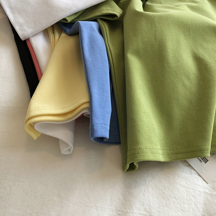 显白牛油果绿!夏新款bm风显瘦短款小个子棉质休闲短袖学生t恤女