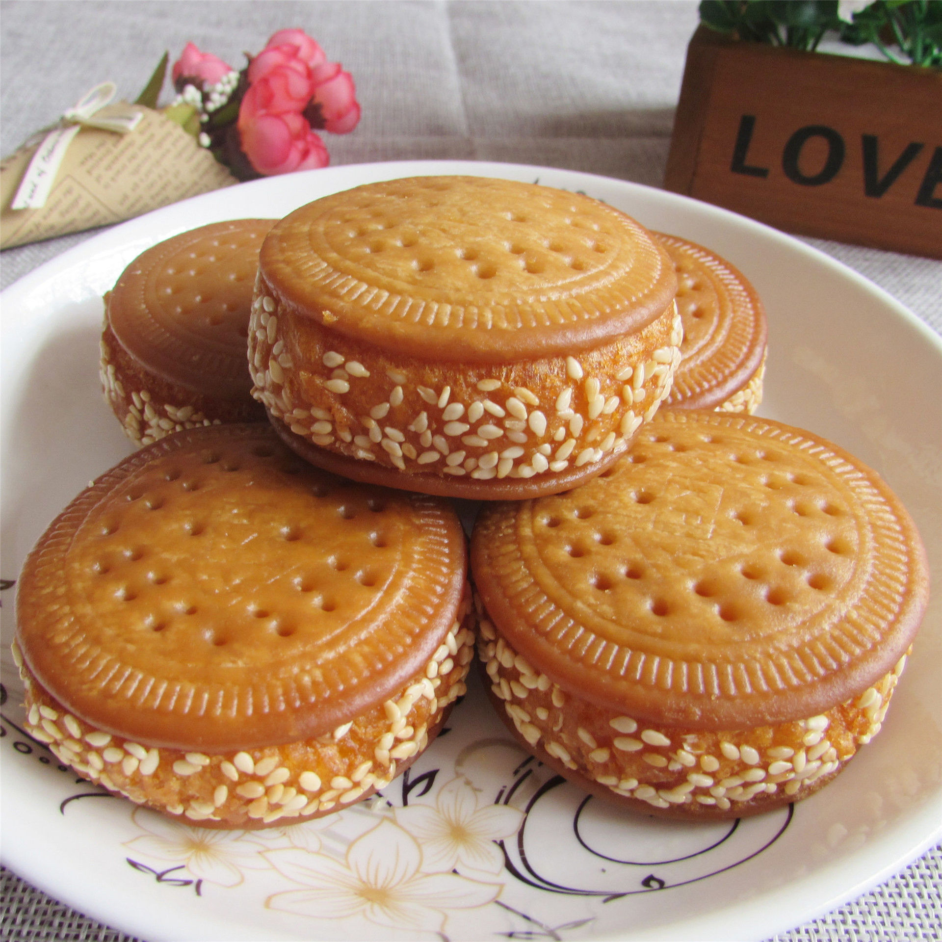 江西产农家手工自制芝麻南瓜饼油炸食品糕点美食午茶点心500g