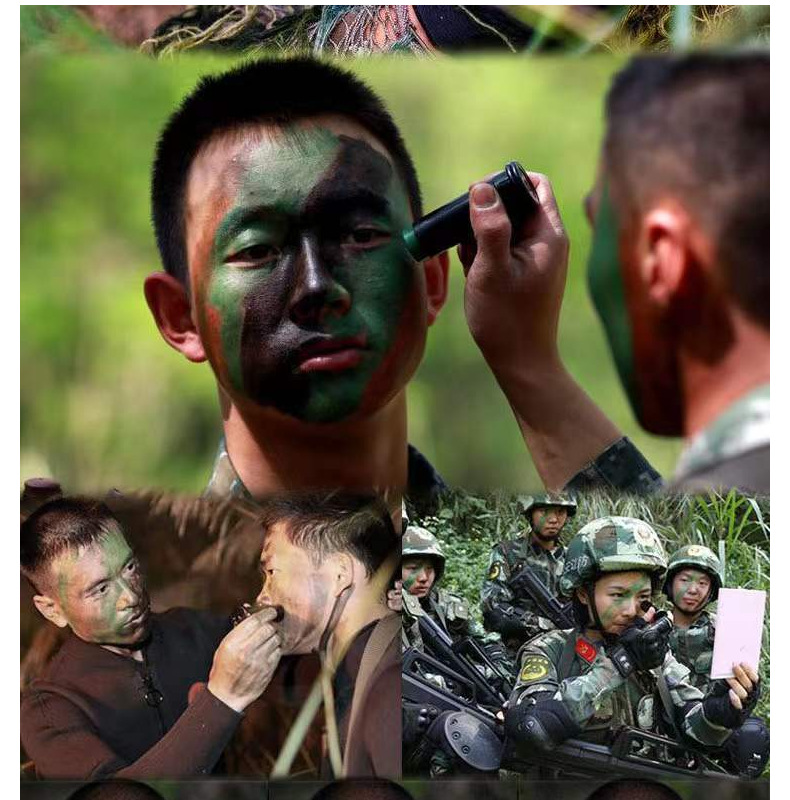 战术伪装迷彩油 脸部涂料3色涂脸画脸迷彩油套装cs野战军迷伪装