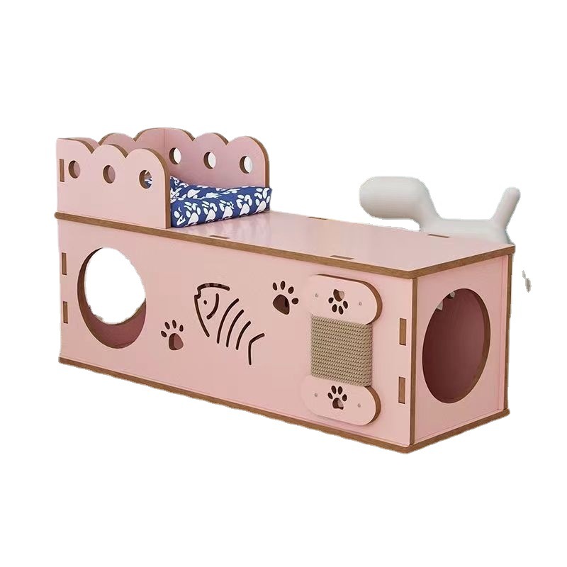 Cat Nest Summer Cool Nest Cat a Facility for Children to Bore Four Seasons Universal Cat Tunnel Cat Scratch Board Nest Cat House Villa Small Dog Pet Bed