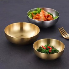 韩式单层碗304不锈钢多功能汤碗沙拉碗加厚料理小吃碗泡面碗批发