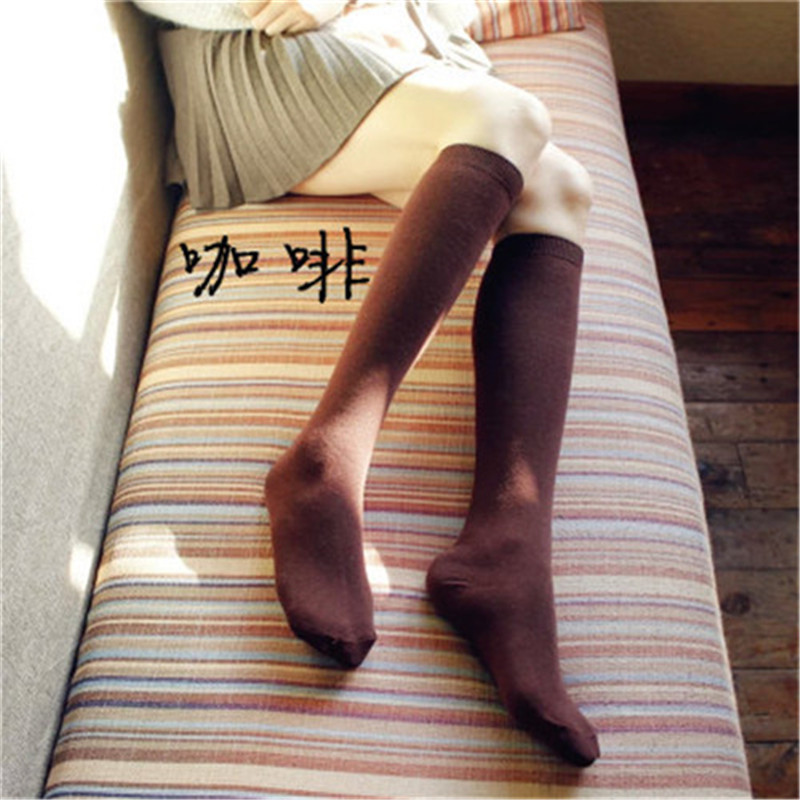 Spring and Summer Japanese and Korean Preppy Style Knee-Length Solid Color Calf Socks Women's Bunching Socks Boots JK Uniform High-Top Cotton Socks Wholesale