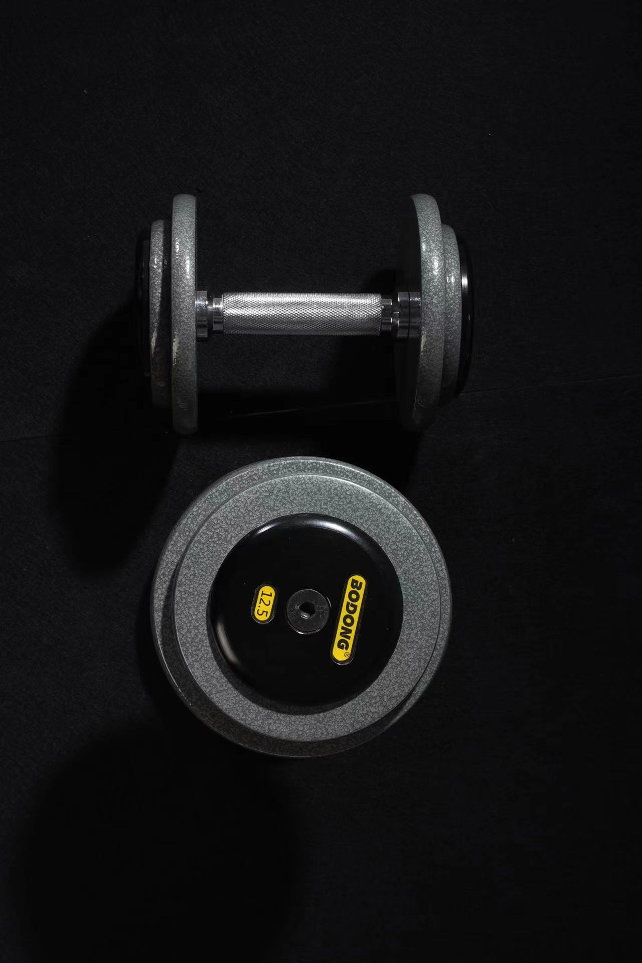 男士健身房商用烤漆哑铃 铸铁配重多途径训练器材亮面无异味