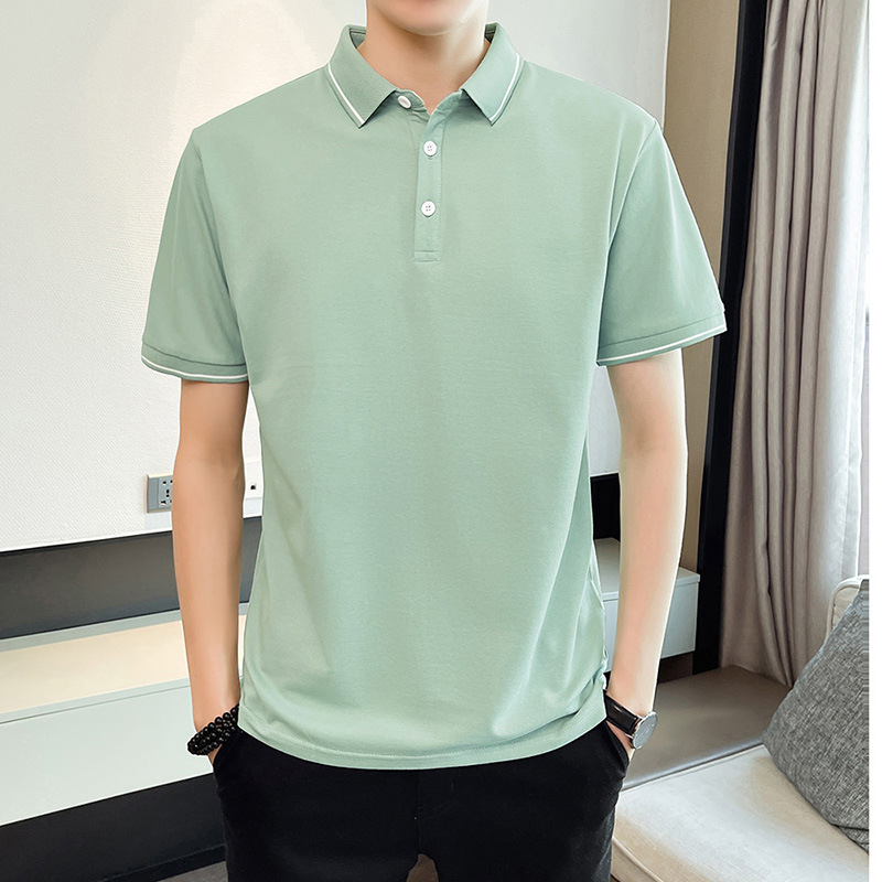 瀚派男装夏季新款纯色工作服polo衫男女休闲韩版翻领t恤上衣班服
