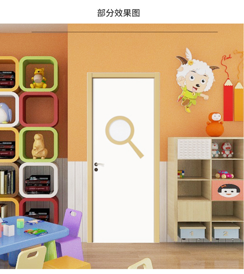 龙尚幼儿园工程门卡通幼儿园室内门防撞卡条免漆门烤漆门套装门