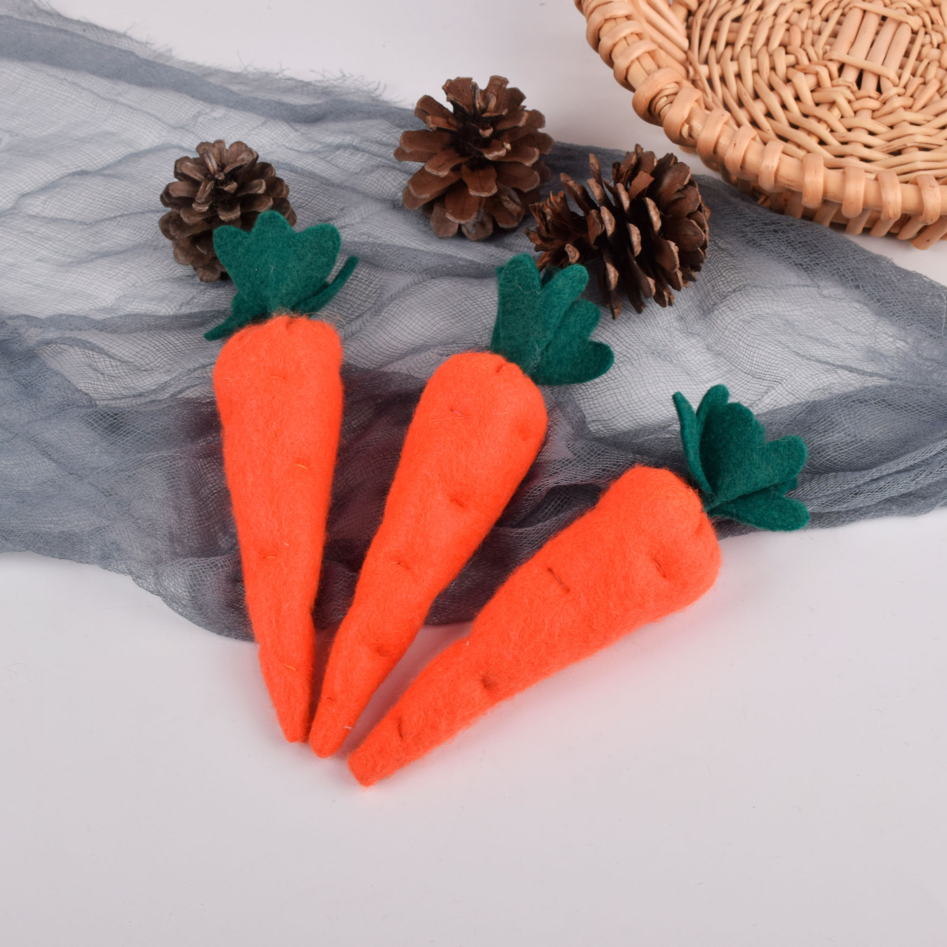 2021新款复活节装饰品派对装饰布艺胡萝卜摆件easter场景布置品