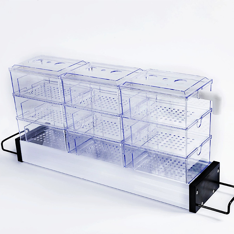 圆形鱼缸上部过滤器小型过滤盒可叠加鱼缸过滤器滴流盒过滤器材06