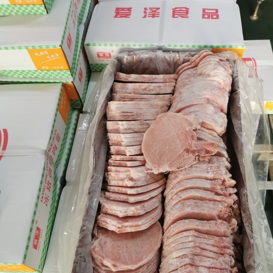 新鲜冷冻猪大排片猪大排猪瘦肉片毛重加箱20斤100片左右食堂食材