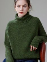 新款加厚羊绒衫女秋冬季宽松保暖保暖打底衫高领毛衣女休闲针织衫