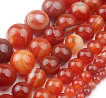 跨境批发杂石桔红色缠丝玛瑙圆珠子 diy半成品手链饰品 e5h-阿里巴巴