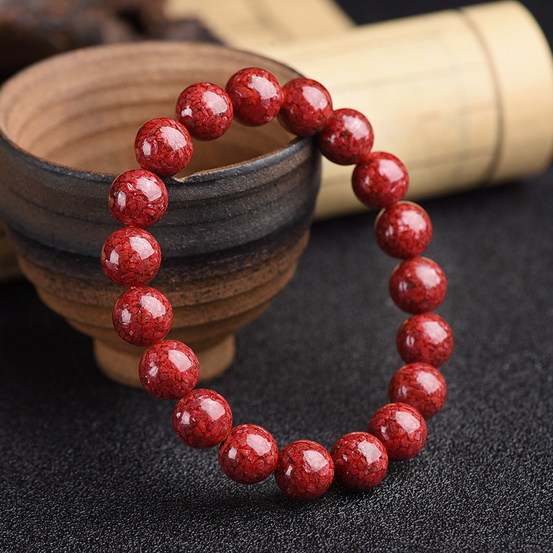珠宝旗舰店真朱砂手串高含量原矿石晶体透光本命年手链男女-阿里巴巴