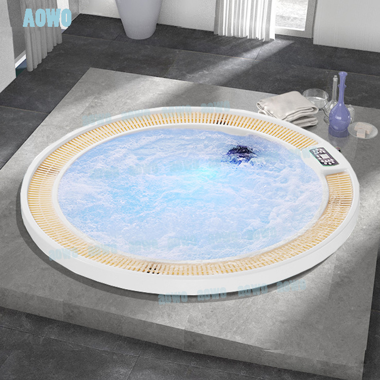 亚克力户外嵌入式圆形游泳池室外温泉浴池190cm漩涡浴缸按摩冲浪