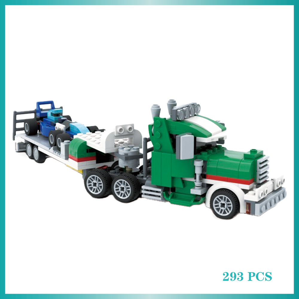 跨境玩具兼容乐高亚马逊热销国产小颗粒积木moc-129810汽车运输车