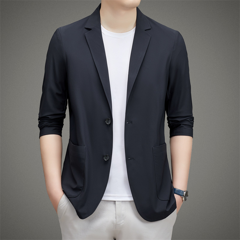 名牌正品商务休闲男士西服夏款高端百搭气质有型时尚抗皱新款西装