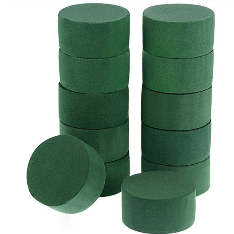 factory wholesale round flower mud packaging material dried clay reinforced cylindrical floral arrangement mud absorbent strong floral foam bricks pieces