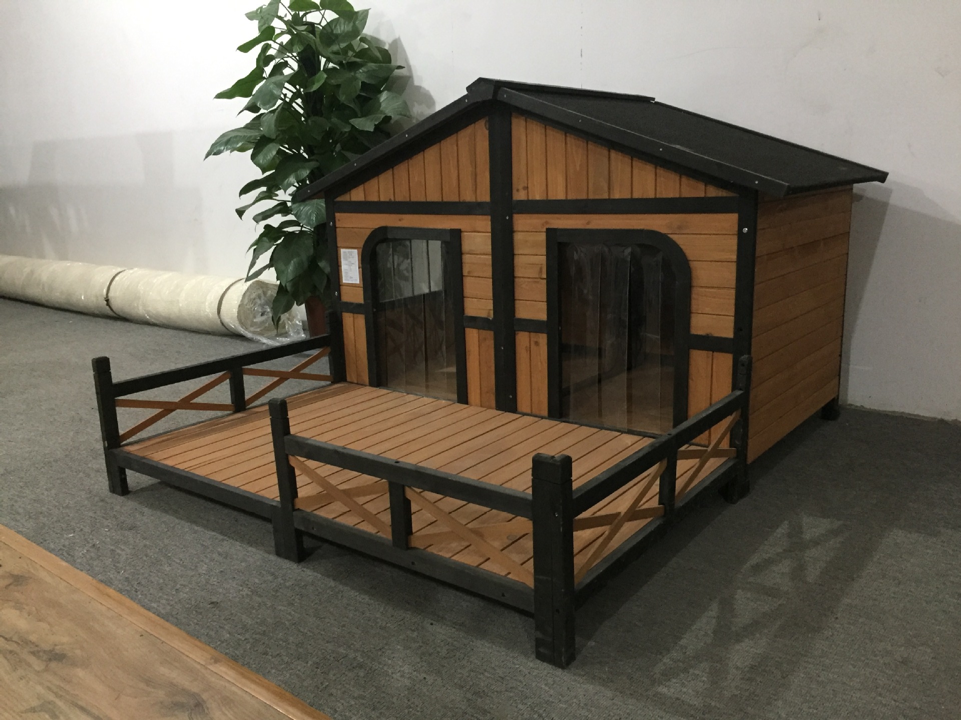 跨境电商定制出口欧美室内豪华狗笼 实木大型犬狗窝多色可选