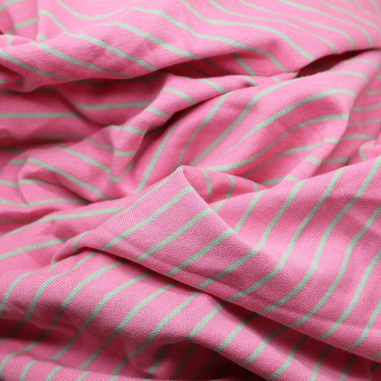 230g彩棉大卫衣毛圈鱼鳞条纹针织时装面料童装外套连衣裙宠物布料