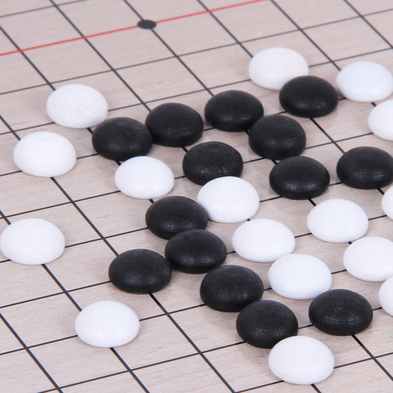 粒 棋子摔黑白耐木制 实木五子棋散装大人木质棋子围棋子配件60
