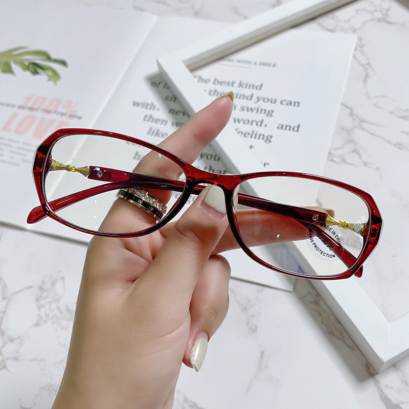 New Anti-Blue Light Reading Glasses Women's Fashion Korean Style Ultra Light Anti Blue-Ray Plain Glasses Photochromic Anti Blue-Ray Factory Wholesale