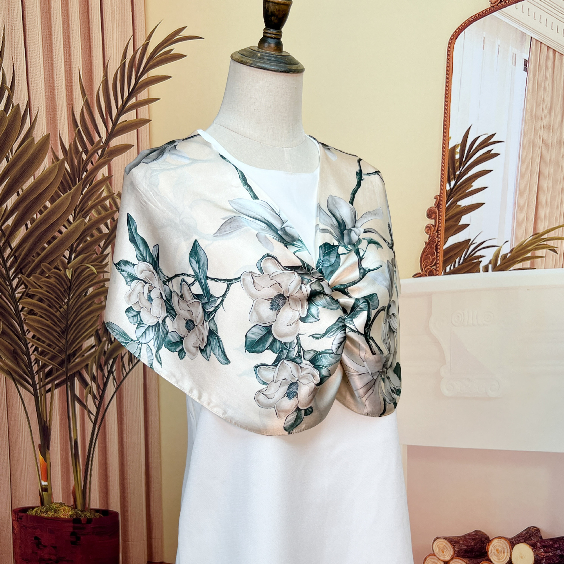 月光金100%桑蚕丝丝巾真丝旗袍披肩围巾送妈妈长辈实用礼物-阿里巴巴