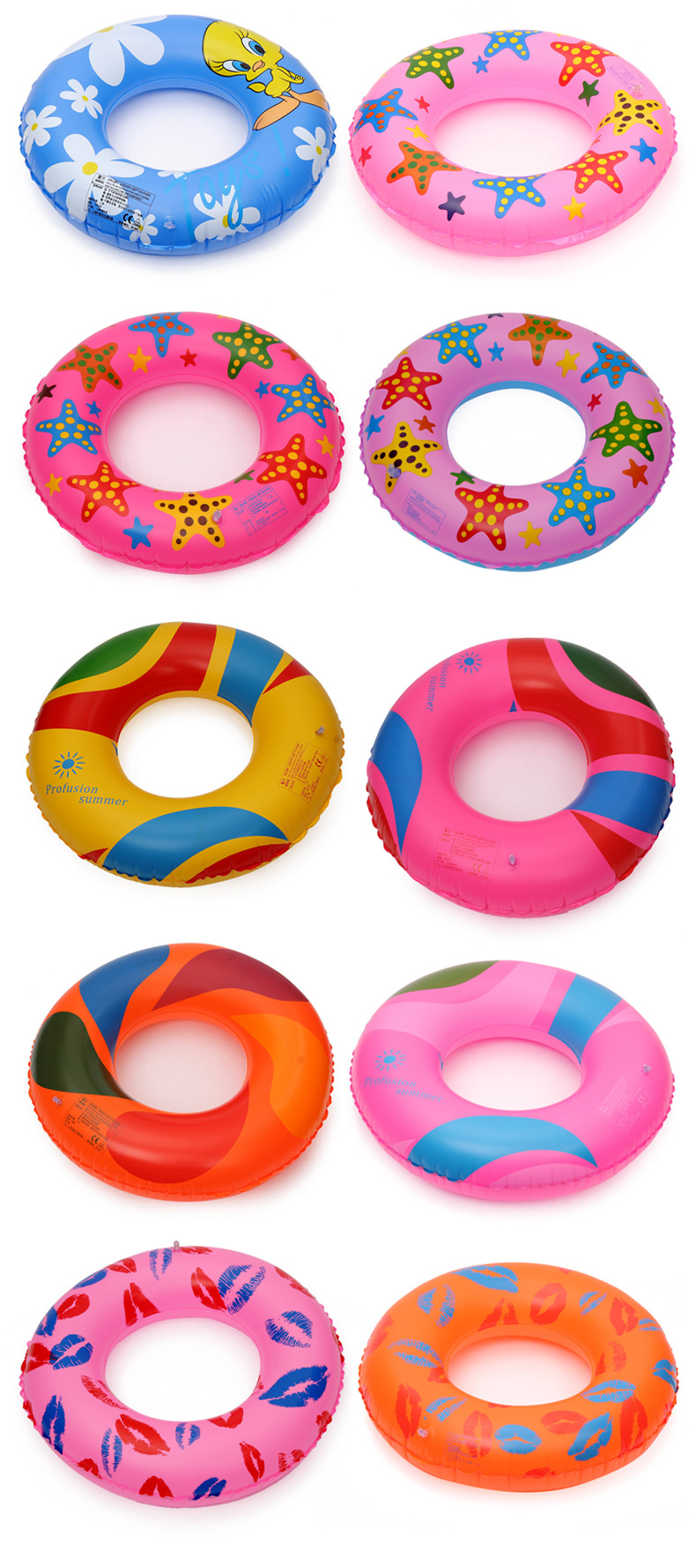 儿童小孩腋下游泳圈充气环保pvc彩色卡通游泳套圈