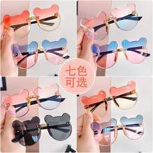 儿童玩具眼镜卡通可爱变色太阳镜新款韩版无框小脸猫眼墨镜女批发
