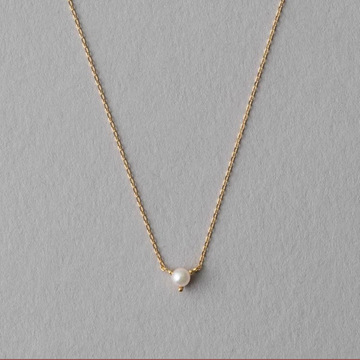 日系轻奢 新款s925银镀18k金天然淡水珍珠 baby珠 单珠项链锁骨链