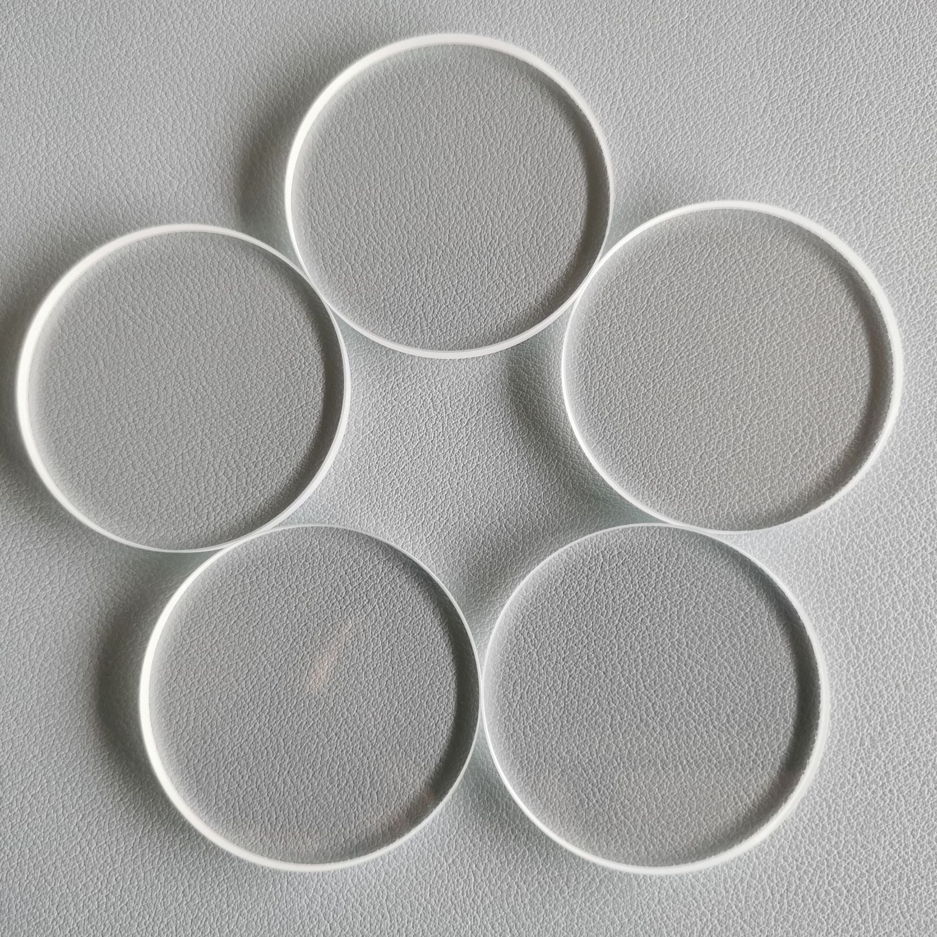 供应手电筒配件组装头灯镜片圆形玻璃片透明圆形灯鉓钢化玻璃镜片